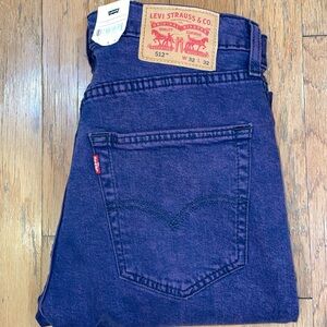 32x32 Levi's 512 Slim Taper Fit Jeans Mens (Gothic Grape) NEW